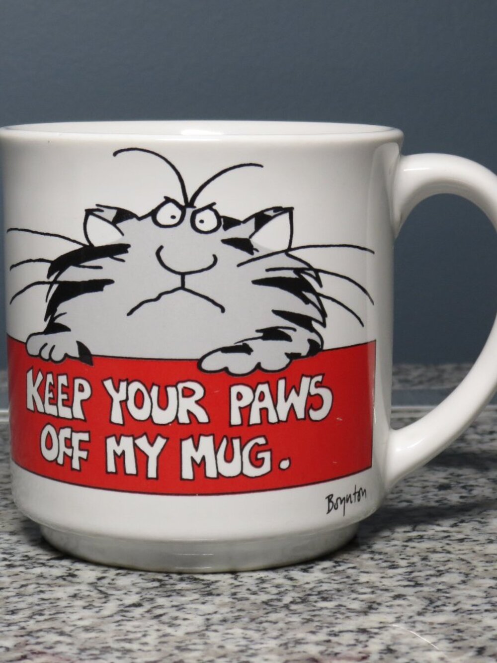 Sandra Boynton Cat “See Your Paws Off My Mug” Excellent Preowned Condition Vntg